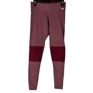 Victoria's Secret Pink Burgundy Moto Yoga Leggings